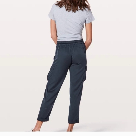 Lululemon Athletica Blue Track Pants High-Waisted Tapered - Picture 2 of 7